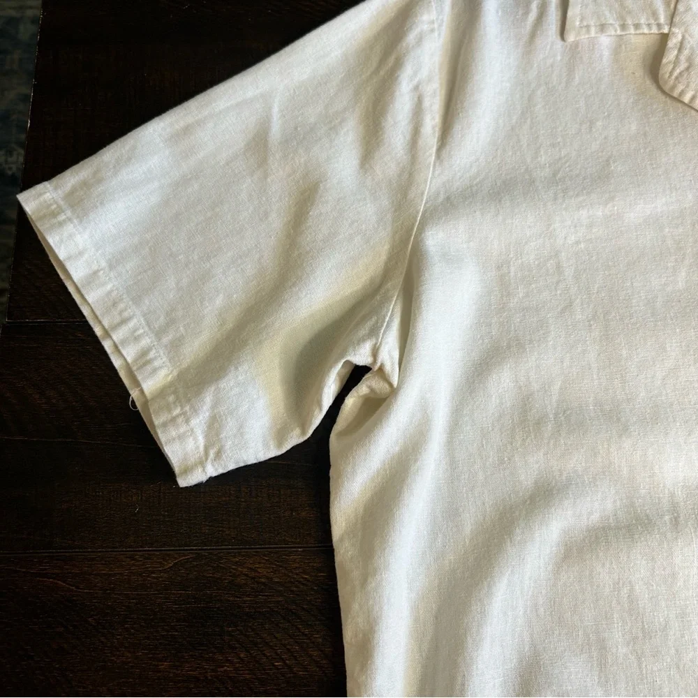 Vintage Linen/Rayon Jordan Short Sleeve Button-Up Shirt size L / XL - Picture 7 of 10